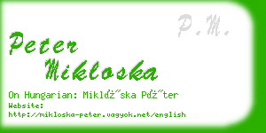 peter mikloska business card